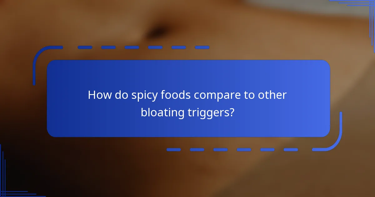 How do spicy foods compare to other bloating triggers?