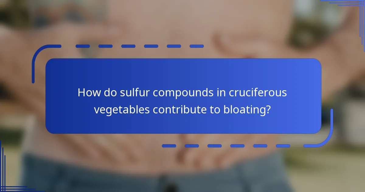 How do sulfur compounds in cruciferous vegetables contribute to bloating?
