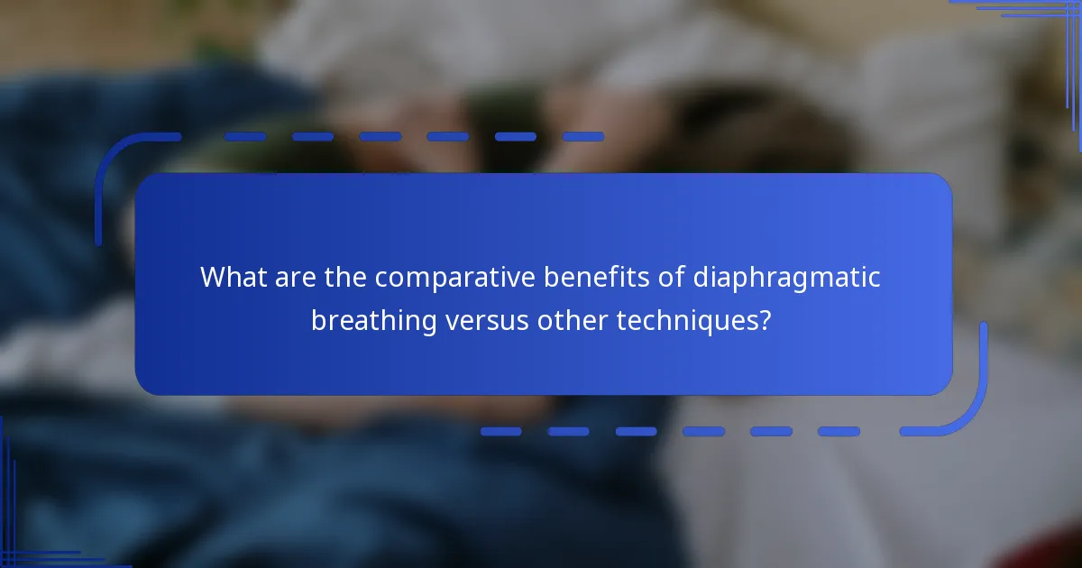 What are the comparative benefits of diaphragmatic breathing versus other techniques?