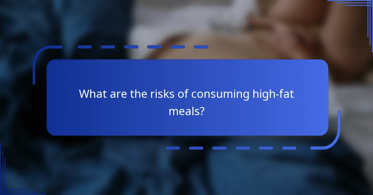 What are the risks of consuming high-fat meals?